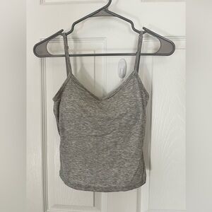 SHEIN Heather Gray Ribbed Cami Tank Top w/ Built-In Bra – Size L